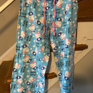 Hello Kitty Blue & Pink Carpi Pajama bottom Size Small fit like Medium